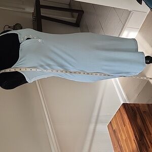 Light Baby Blue Sleeveless Body Con Dress Sexy Summer Stretch Size Large NEW